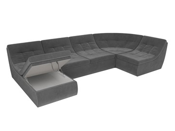 Модульный раскладной диван Холидей, Серый (велюр) в Магадане - предосмотр 6