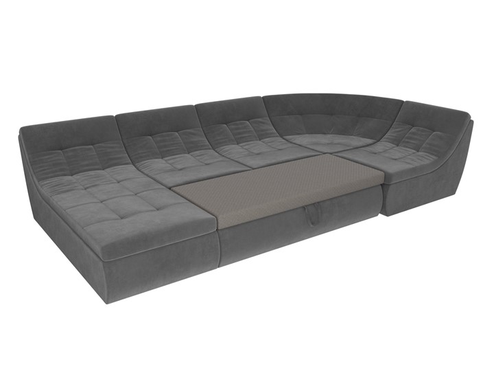 Модульный раскладной диван Холидей, Серый (велюр) в Магадане - изображение 7