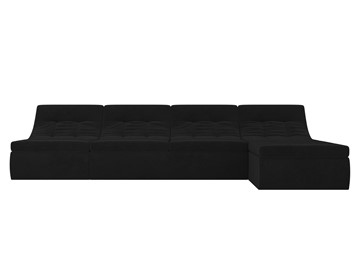 Модульный раскладной диван Холидей, Черный (велюр) в Магадане - предосмотр 3