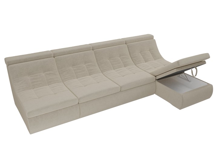 Модульный угловой диван Холидей люкс, Бежевый (микровельвет) в Магадане - изображение 7