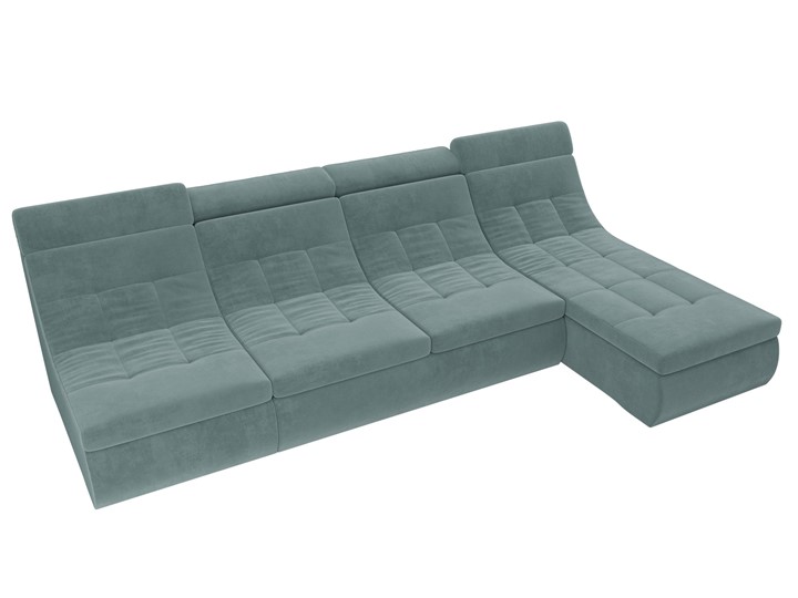 Модульный раскладной диван Холидей люкс, Бирюзовый (велюр) в Магадане - изображение 6