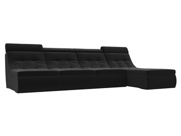 Модульный угловой диван Холидей люкс, Черный (микровельвет) в Магадане