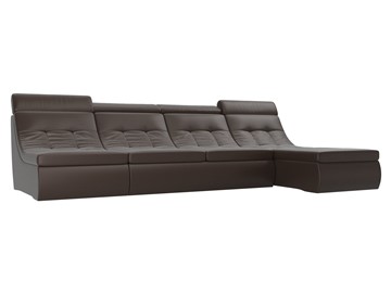 Модульный угловой диван Холидей люкс, Коричневый (экокожа) в Магадане - предосмотр