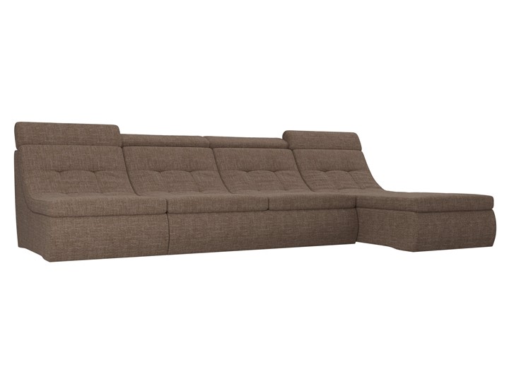 Большой модульный диван Холидей люкс, Коричневый (рогожка) в Магадане - изображение
