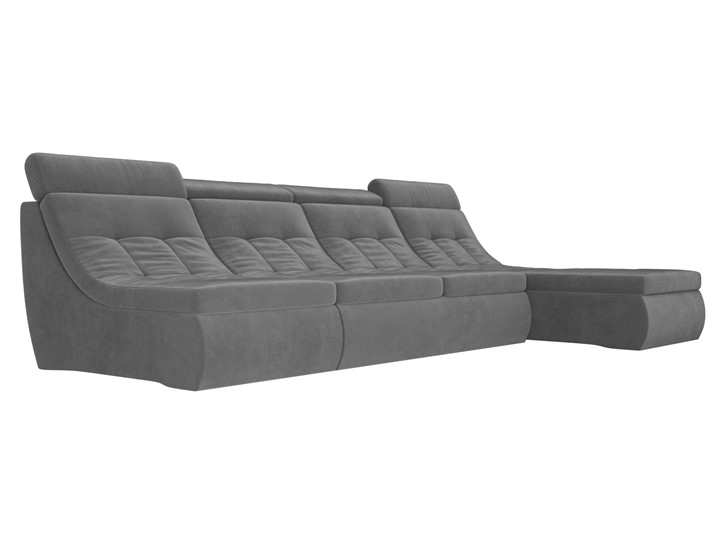 Модульный угловой диван Холидей люкс, Серый (велюр) в Магадане - изображение 4