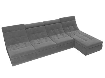 Модульный угловой диван Холидей люкс, Серый (велюр) в Магадане - предосмотр 6