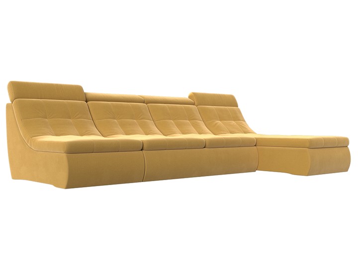 Большой модульный диван Холидей люкс, Желтый (микровельвет) в Магадане - изображение