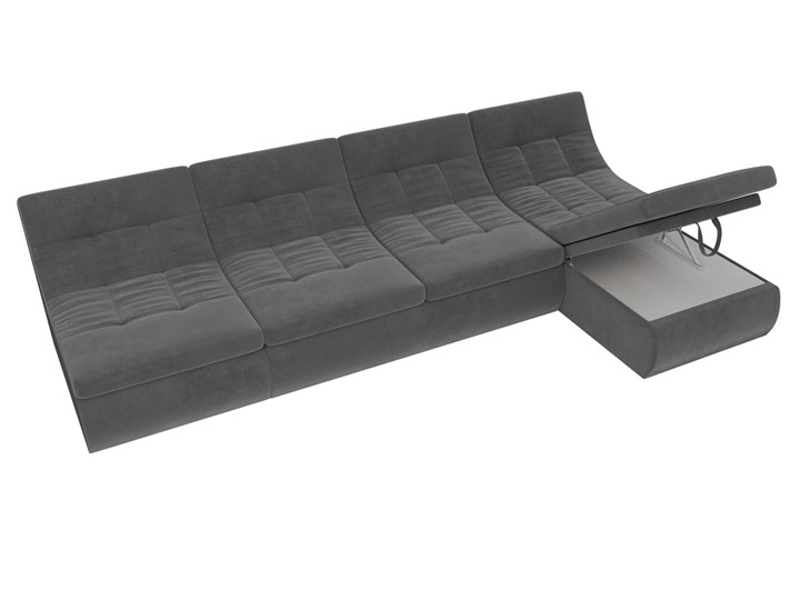 Модульный раскладной диван Холидей, Серый (велюр) в Магадане - изображение 6