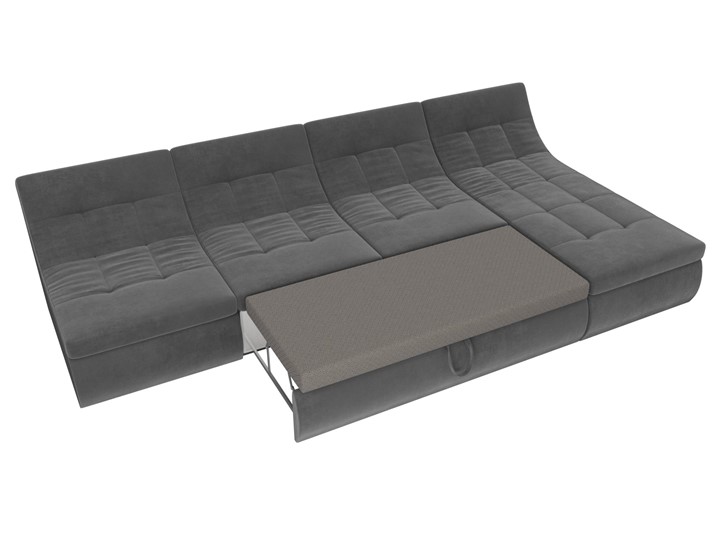 Модульный раскладной диван Холидей, Серый (велюр) в Магадане - изображение 7