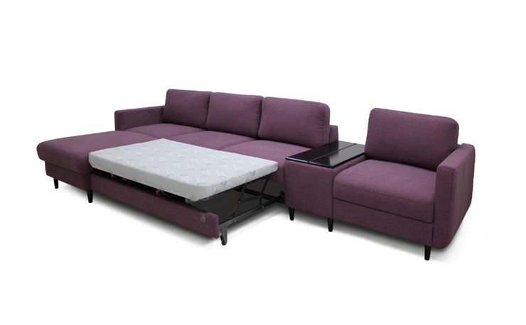 Модульный диван Томас с баром, узкими подлокотниками, оттоманкой и  мягким пуфом в Магадане - изображение 1