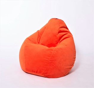Кресло-мешок Груша большое, велюр однотон, оранжевое в Магадане