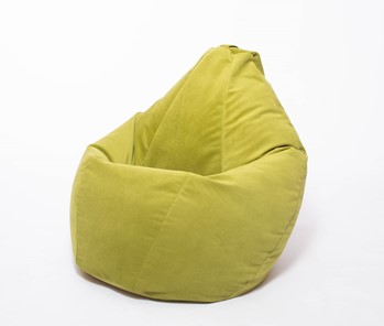 Кресло-мешок Груша среднее, велюр однотон, травянное в Магадане