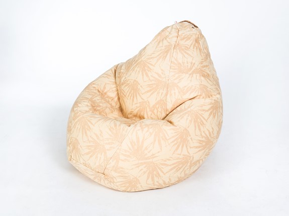 Кресло-мешок Груша большое, жаккард, бежевые листья в Магадане - изображение