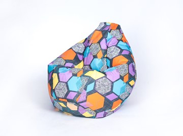 Кресло-мешок Груша среднее, велюр принт, геометрия в Магадане