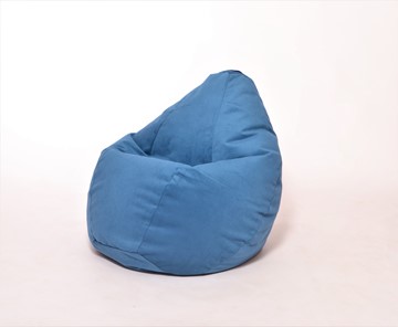 Кресло-мешок Груша большое, велюр однотон, синее в Магадане