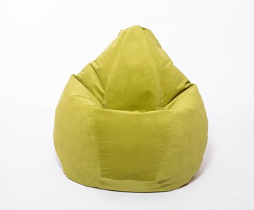 Кресло-мешок Груша большое, велюр однотон, травянное в Магадане - предосмотр 1