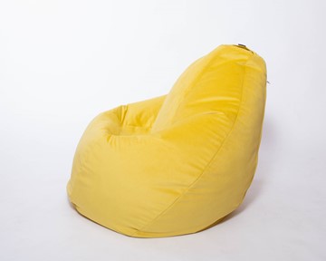 Кресло-мешок Груша среднее, велюр однотон, лимонное в Магадане - предосмотр 1