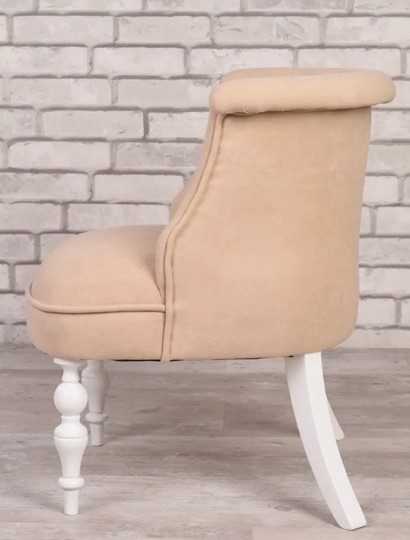 Кресло Бархат (бежевый/белый) в Магадане - изображение 1