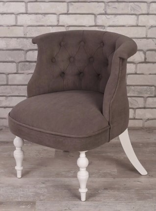 Кресло Бархат (серый/белый) в Магадане - изображение