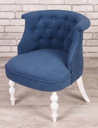 Кресло Бархат (синий/белый) в Магадане - изображение