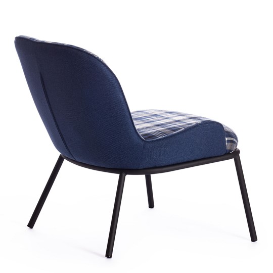 Кресло DUKEN (mod. 0179322) металл/ткань, 79х59х66 см, синий/синяя шотландка/черный в Магадане - изображение 2