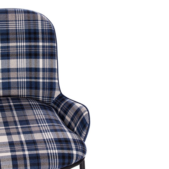 Кресло DUKEN (mod. 0179322) металл/ткань, 79х59х66 см, синий/синяя шотландка/черный в Магадане - изображение 9