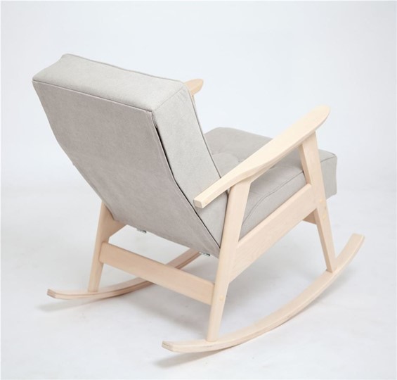 Кресло-качалка Ретро (беленый дуб / 02 - светло-серый) в Магадане - изображение 1
