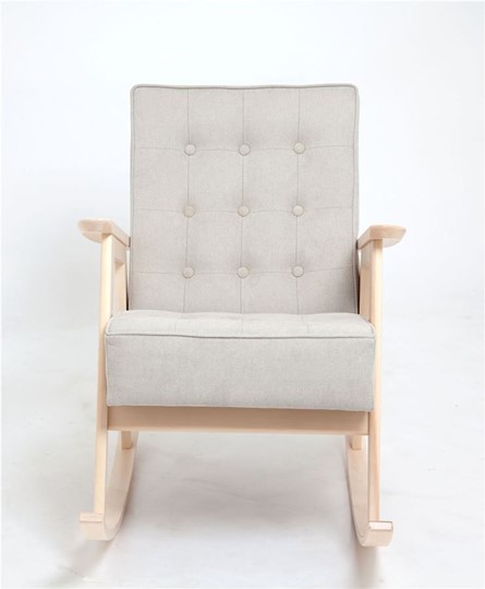 Кресло-качалка Ретро (беленый дуб / 02 - светло-серый) в Магадане - изображение 2