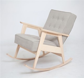 Кресло-качалка Ретро (беленый дуб / 02 - светло-серый) в Магадане