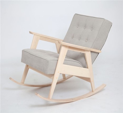 Кресло-качалка Ретро (беленый дуб / 02 - светло-серый) в Магадане - изображение