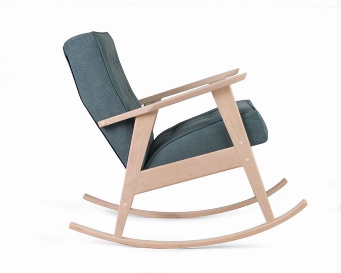 Кресло-качалка Ретро (беленый дуб / RS 29 - бирюзовый) в Магадане - изображение 1