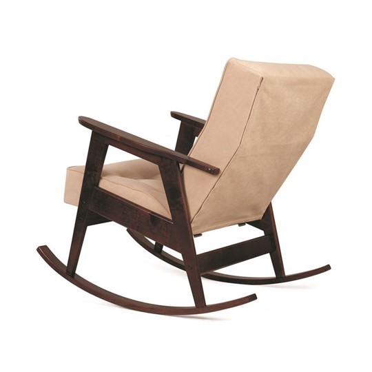 Кресло-качалка Ретро (темный тон / RS 03 - бежевый) в Магадане - изображение 1