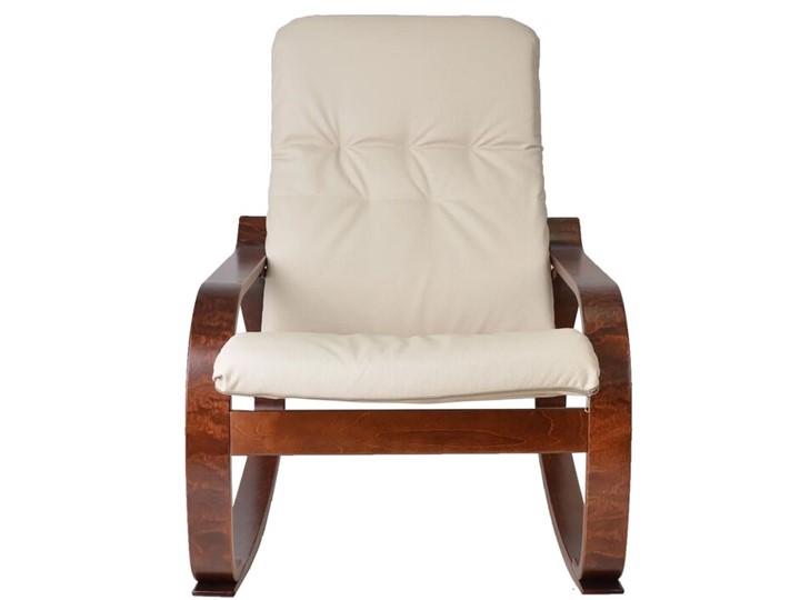 Кресло мягкое Сайма (экокожа бежевый, каркас вишня) в Магадане - изображение 2