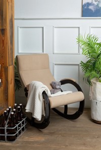 Кресло-качалка в гостиную Корсика, ткань Amigo Beige 34-Т-AB в Магадане - предосмотр 8