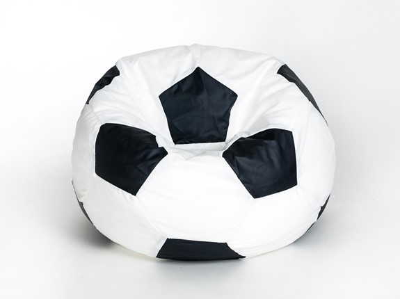 Кресло-мешок Мяч малый, бело-черный в Магадане - изображение