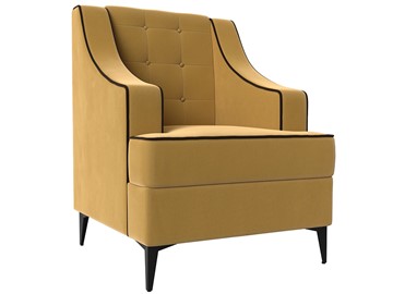 Кресло для отдыха Марк, Желтый\коричневый (Микровельвет) НПБ в Магадане - предосмотр