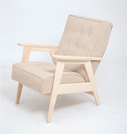 Кресло Ретро (беленый дуб / RS3 - бежевый) в Магадане - изображение