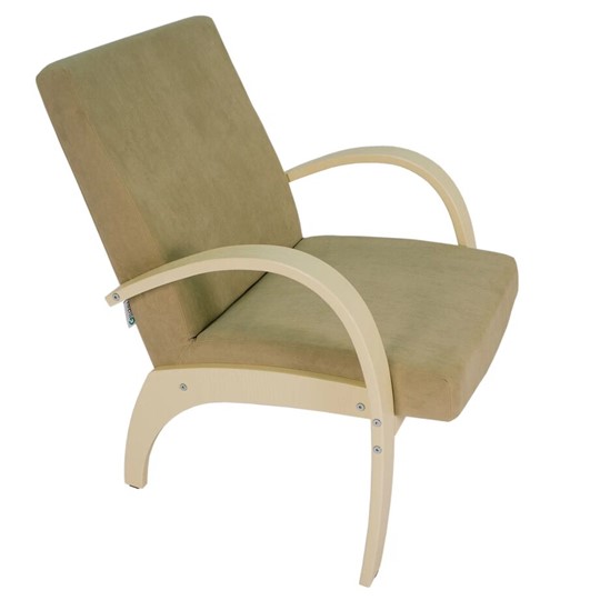 Кресло мягкое Денди шпон, ткань ультра санд, каркас дуб шампань шпон в Магадане - изображение 3