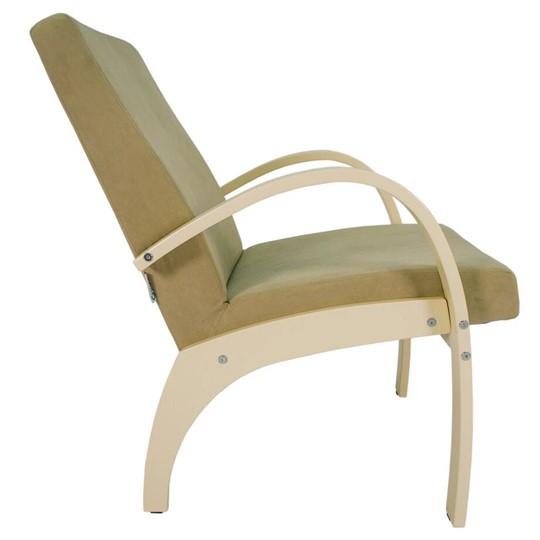 Кресло мягкое Денди шпон, ткань ультра санд, каркас дуб шампань шпон в Магадане - изображение 4