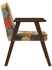 Кресло мягкое Ретро ткань геометрия коричневый, каркас орех в Магадане - предосмотр 3