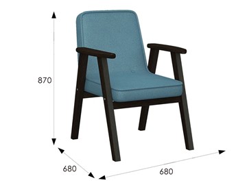 Кресло Ретро ткань голубой, каркас венге в Магадане - предосмотр 6