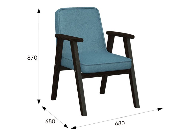Кресло Ретро ткань голубой, каркас венге в Магадане - изображение 6