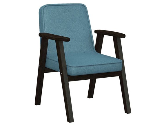 Кресло Ретро ткань голубой, каркас венге в Магадане - изображение