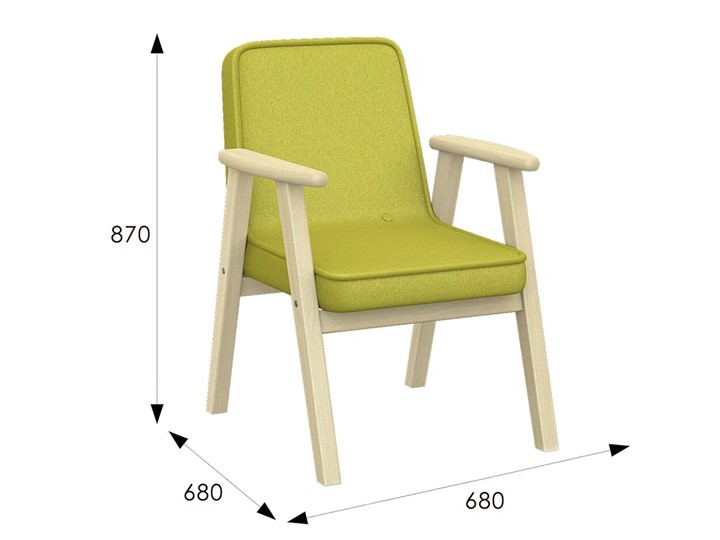 Кресло Ретро ткань лайм, каркас лак в Магадане - изображение 5