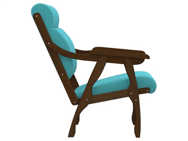 Кресло Вега 10 ткань бирюза, каркас орех в Магадане - изображение 2