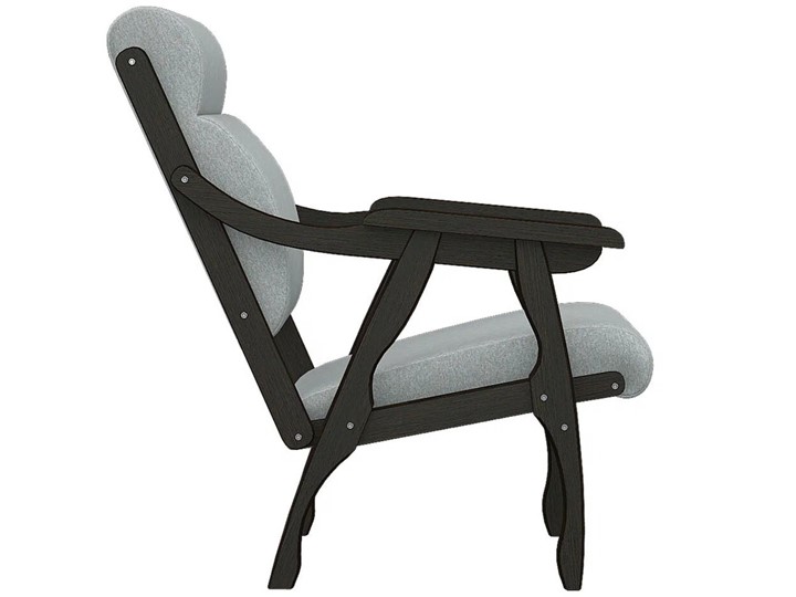 Кресло мягкое Вега 10 ткань серый, каркас венге в Магадане - изображение 3