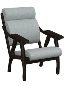 Кресло мягкое Вега 10 ткань серый, каркас венге в Магадане - предосмотр