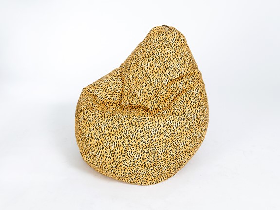 Кресло-мешок Груша среднее, жаккард, леопард в Магадане - изображение