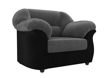 Кресло в гостиную Карнелла, Серый/Черный (велюр) в Магадане