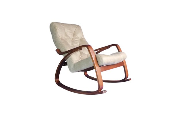 Кресло-качалка Гранд, замша крем в Магадане - изображение